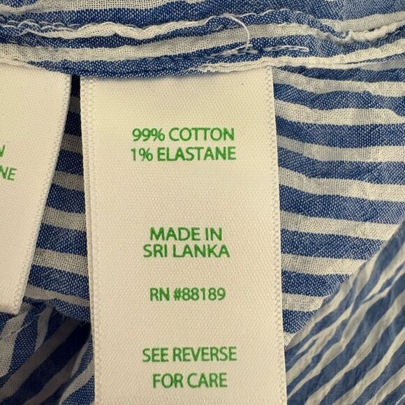 Lilly Pulitzer Striped Cotton Sea View Button Down Top With Pockets Size XL - Picture 7 of 7